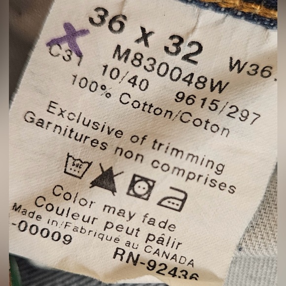 Dakota Dark Wash Straight Leg Jeans High Rise Classic Denim - 36x32 - Picture 10 of 11